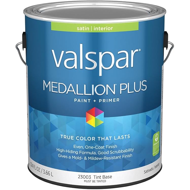 Valspar 23003 Tint Base Medallion Plus طلاء داخلي وبرايمر، ساتان، 1 جالون