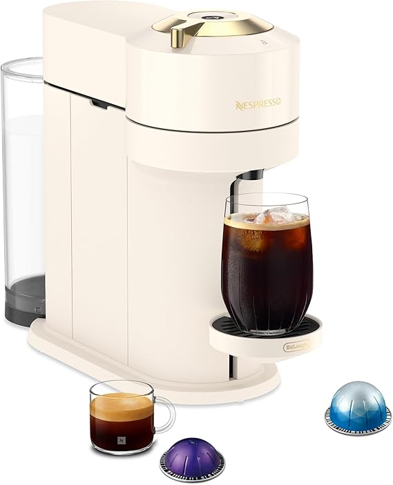 Nespresso Vertuo Next Coffee and Espresso Maker by DeLonghi, Creamy White and Gold