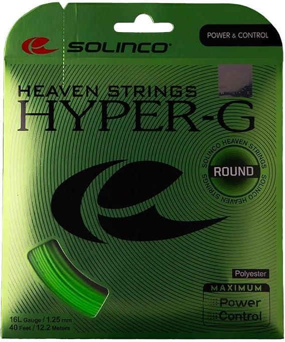Solinco Hyper-G Round Tennis String, 16, Green