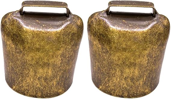 EXCEART 2pcs رعاة البقر حصان الرعي أجراس النحاس الماعز الماشية أجراس الحديد مزرعة الحيوانات النحاس بصوت عال البرونز الجرس 62g