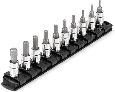 TEKTON 14 in Drive Hex Bit Socket Set with Rail, 10-Piece 564-516 in | SHB90105