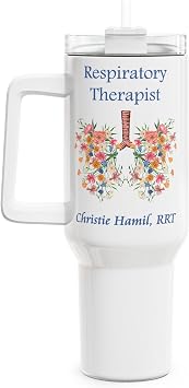 Respiratory Therapist Tumbler Custom and Personalized RRT Appreciation Gift, Student Graduation Cup, Medical Professional Drinkware