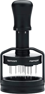 أداة توزيع الإبرة الكوكبية Normcore مقاس 51 مم V3، أداة Espresso WDT بقاعدة مغناطيسية، محرك قهوة بعمق قابل للتعديل لإعداد القرص بدقة، أسود