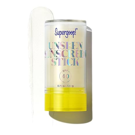 Supergoop! Unseen Sunscreen Stick - SPF 40 - Clear & Invisible Sun Protection - Broad Spectrum Face Sunscreen - Glides Over Makeup - Natural Finish - For All Skin Types