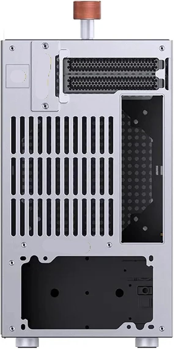 Compatible with JONSBO - T6 ITX Computer Case, 3mm Aluminum Alloy Shell + 8mm Black Walnut Solid Wood, MINI PC Handle Chassis(Silver)