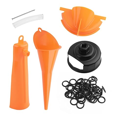 Compatible with Harley Oil Change Kit,Multi-Purpose Motorcycle Oil Change Kit with Oils Filter Funnel & Oils Filter Wrench,Motorcycles Tool with 50PCS Rubber O-Rings