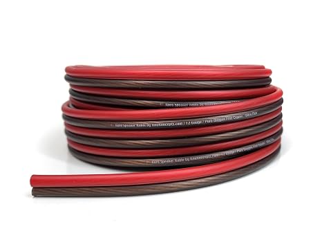 KnuKonceptz Kord Speaker Cable 12 Gauge Oxygen Free Copper Speaker Wire 50' Red/Black