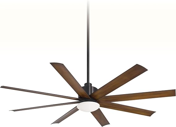 Minka-Aire F888L-CL/DK Slipstream 65" Outdoor Ceiling Fan with Dimmable LED Light and DC Motor in Coal/Distressed Koa Finish