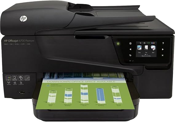 طابعة صور ملونة لاسلكية ملونة من HP Officejet 6700 Premium e-All-in-One مع ماسح ضوئي وناسخ وفاكس