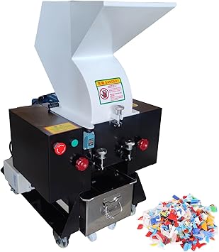 Plastic Shredder, Industrial 2.2KW 220V Single-Phase Motor, Heavy-Duty Crusher/Grinder for Plastics, Rubber, Wood with Durable Blades and Low Noise Design White
