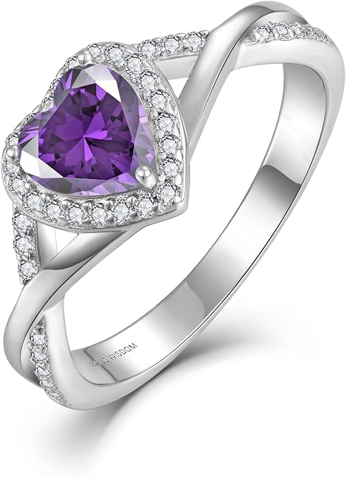 JO WISDOM Rings Rings for Women 925 Sterling Silver Infinity Heart Halo Promise Ring for Her