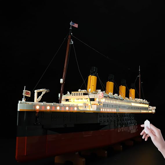 BrickSoul Light Kit Compatible with Lego Titanic Ship 10294 Building Set | Upgraded Touch Control & Dimming & Hidden Cable Tech 10294 Set NOT Included