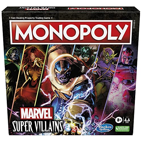 MONOPOLY: لعبة Marvel Super Villains Edition Board للعائلات والأطفال الذين تتراوح أعمارهم بين 8 سنوات وما فوق ، لعبة Marvel للاعبين 2-6