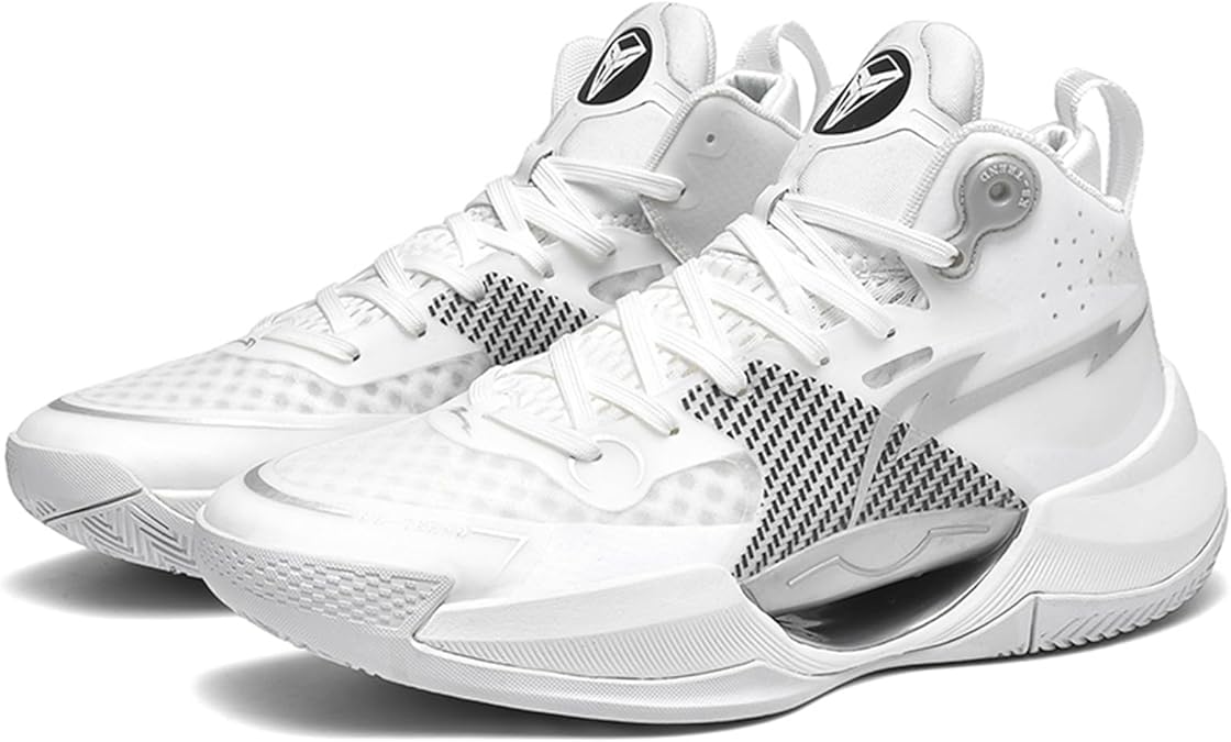 Men's High-Top Non-Slip Shock-Absorbing Sports Basketball Shoes with Breathable Mesh and Light Laces, Suitable for Playing Basketball On The Street, Campus, and Exercising in The Gym