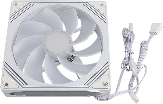 ARGB Fan, 140mm Infinite Lens RGB Case Fan with High Static Pressure Quiet Cooling for PC Cases CPU Coolers Water Coolers White