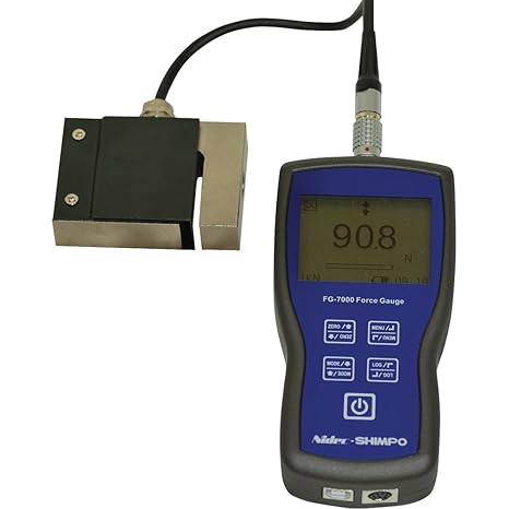 نيديك شيمبو FG-7000 L-S-5 مقياس القوة الرقمية، تسجيل البيانات، خلية تحميل S-Beam عن بعد، 1100 رطل، سعة 5 كيلو نيوتن