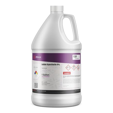 Alliance Chemical - Sodium Hypochlorite 6% - 1 Gallon - Water Treatment, Pool Treatment, Bleaching (NaOCl) | CAS 7681-52-9