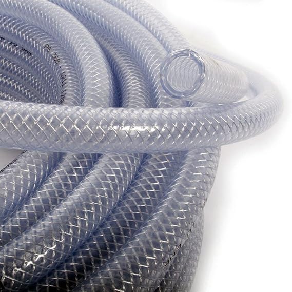 Herco 1/4" I.D. Polyester Reinforced Food-Grade Multipurpose PVC Hose - Flexible - Lightweight - Crystal Clear (5 FT)