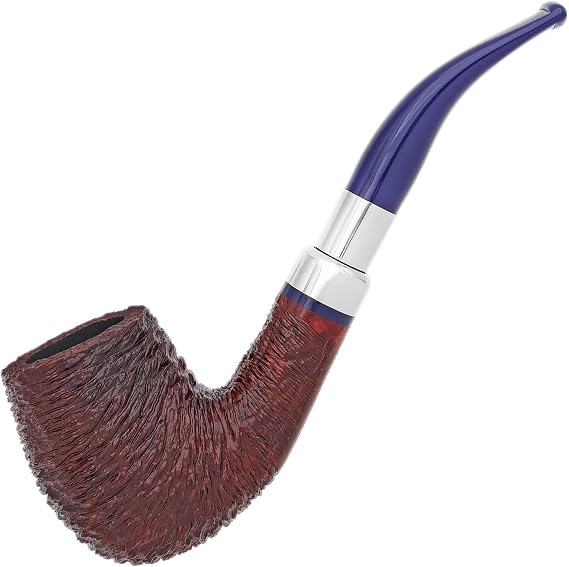 Savinelli Pipes Eleganza Collection - Elegant Blue Italian Briar Wood Pipe, Handmade in Italy, 6mm (Bent Billard, 606 KS)