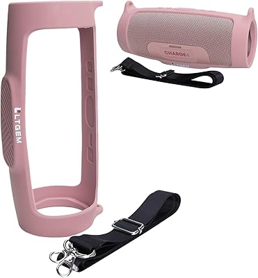 غطاء سيليكون LTGEM لسماعة JBL Charge 4 ، جل حمل واقي للسفر بشرة ناعمة ، كيس مطاطي مقاوم للماء مع حزام الكتف