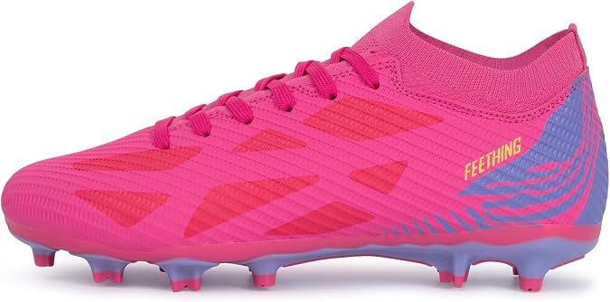Womens Soccer Cleats Firm Ground Outdoor Athletic Mens Football Boots Lightweight Soccer Shoes for Youth Teen