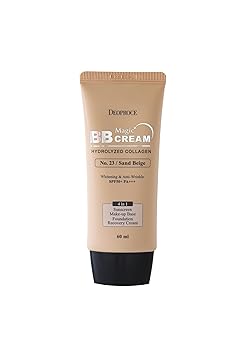 Deoproce Magic BB Cream SPF50 + PA +++ | 4 في 1 Foundation ، Makeup Base ، Sunscreen & Recovery Cream | لامع خفيف الوزن ، # 23 SPF50 + PA +++ | 60 مل (# 23. بيج رملي ، 60 مل)
