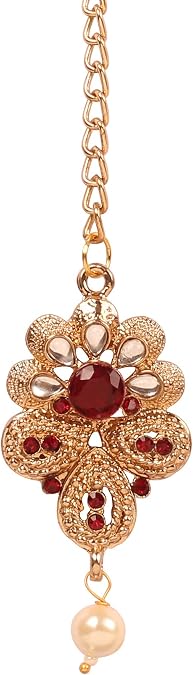 Touchstone maang Tikka مجوهرات الرأس الهندية إكسسوارات الشعر النسائية غطاء الرأس الذهبي الجبهة مانجتيكا بوليوود كوندان بسيط زفاف سلسلة رقيقة زفاف تيكلي بورلا Filigree netthi chutti