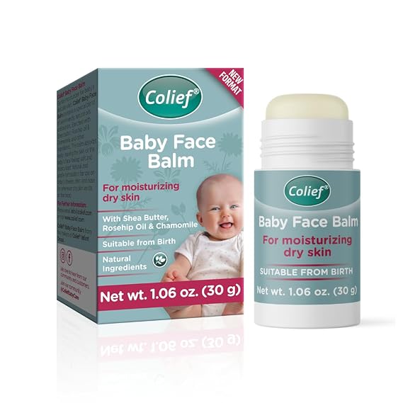 Colief Baby Face Balm Stick 30g | 100% زبدة الشيا الطبيعية وزيت ثمر الورد وزيت جوز الهند البابونج | ترطيب بشرة الطفل الجافة والحساسة بلطف | للأطفال من الولادة