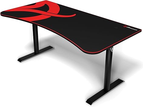Arozzi Arena Gaming Desk 63" Wide, Ultrawide Curved Gaming and Office Desk, Large Gaming Desk with Custom Monitor Mount & Cable Management Under Desk Black