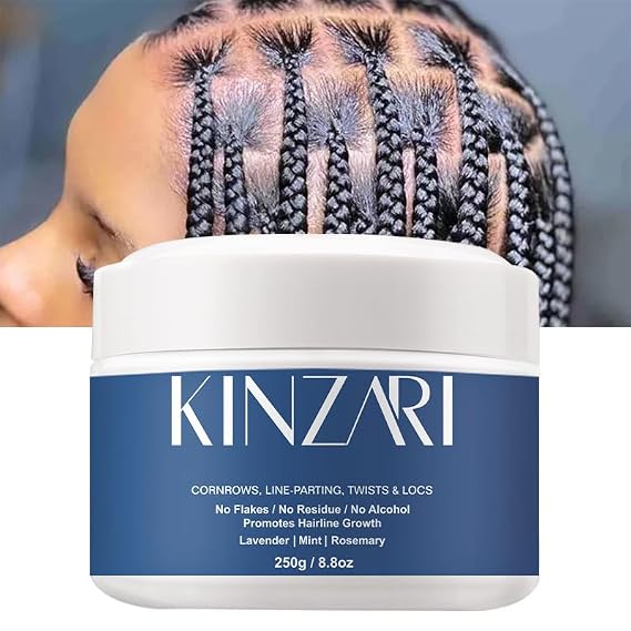 Braid Gel Extreme Hold Gel for Cornrows, Twists, Locs & Line Parting, No Flakes, No Residue, Moisturizing Edge Control for Women and Men. 8.8 oz