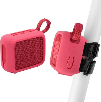 Silicone Case for JBL Go 4, Go 4 Protective Cover, Travel Carrying Pouch w Anti-Dust Charging Cover Speaker Mount Strap Red