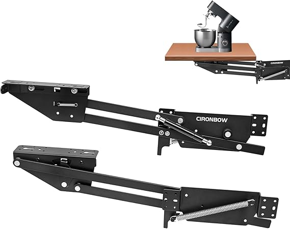 CIRONBOW Kitchen Cabinet Mixer Lift with Soft Close Locking Mechanism for Cabinet Heavy Duty Kitchen Appliance storage lifting system,Max load 50lb