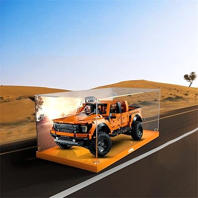 حافظة عرض أكريليك LMTIC لـ Lego Technic Ford F-150 Raptor 42126 مجموعة بناء صندوق عرض لتخزين Lego 42126 هدايا لمحبي Lego الذين يحبون شاحنة Raptor،خالية من الغبار،صندوق عرض شفاف فقط