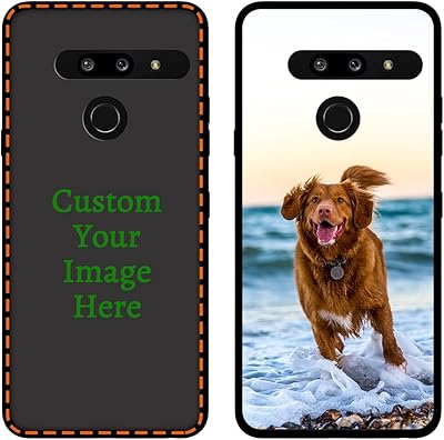 حافظة هاتف صور مخصصة لهاتف LG G8 ThinQ مخصصة لصورتك النصية الشخصية، غلاف ناعم أسود واقي مقاوم للصدمات