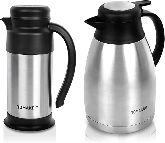 2L/68 Oz Thermal Coffee Carafe & 0.75L/25 Oz Creamer Pitcher for Coffee