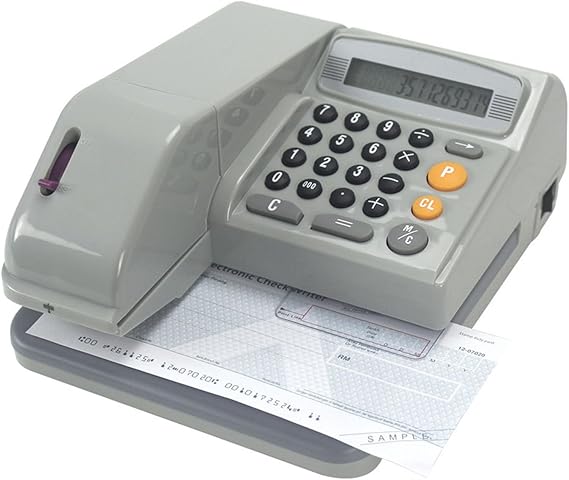 16-Currency Check Writer Multi-Currency Cheque Writing Machine with Anti-Fraud Design, Support USD/EUR/GBP/JPY and 12 More Currencies, Business Check Printer for Office