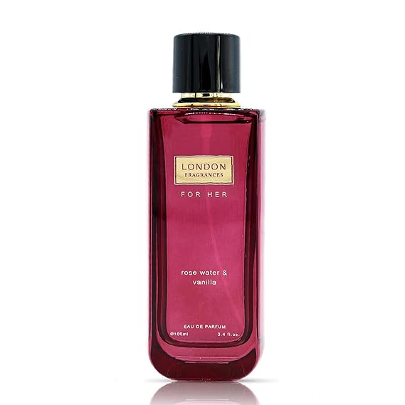 Fine Perfumery London Fragrances For Her Rose Water and Vanilla - Perfume for Women - Sweet Womens Perfume - Fragrance with Vanilla, Rose - 3.4 oz