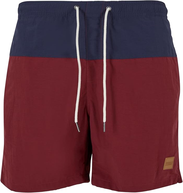 Urban Classics TB1026 Mens Block Swim Shorts nvy/burgundy S