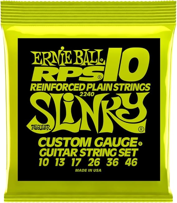 أوتار جيتار كهربائي عادية من Ernie Ball Slinky Rps ملفوفة بالنيكل، مقاس 10-46