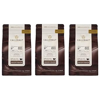 Callebaut Finest البلجيكي ذوبان الشوكولاتة حزمة 811 داكن 54.5٪ 3 x 1 كجم