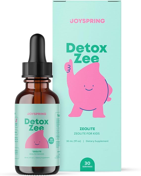 JoySpring DetoxZee Zeolite Drops for Kids Clinoptilolite Mineral Supplement with Vitamin D3 & Cyanocobalamin B12 Liquid Vitamins for Kids, Mild Berry Flavor, Crafted in USA, 30 Servings