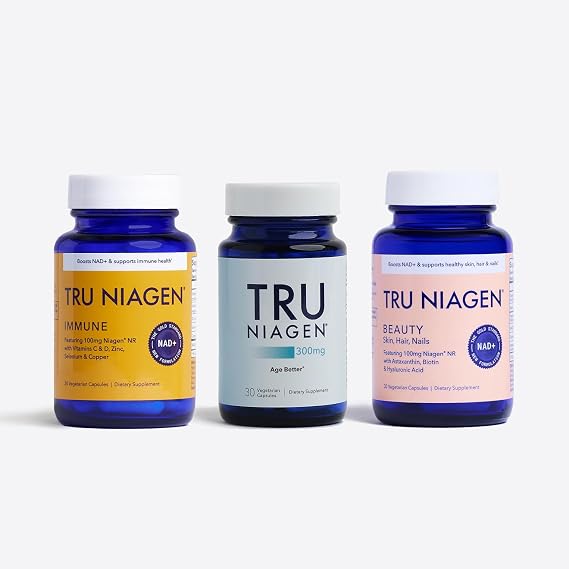 TRU NIAGEN Whole-Body Benefits Bundle | 300mg NAD + Beauty for Skin, Hair & Nails + Immune Defense