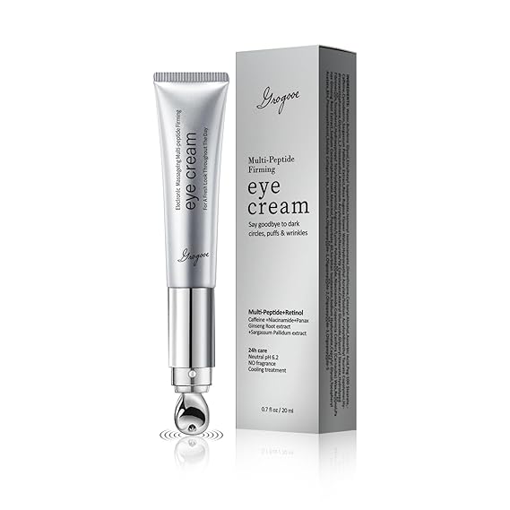 Multi-Peptide & Retinol Eye Cream,Electric Massage Eye Cream With Caffeine,Niacinamide,Vitamin C & for Dark Circles, Puffiness Puffy Bags & Wrinkles ,Anti-Aging Eye Cream for Fine Lines, 0.7 fl.oz