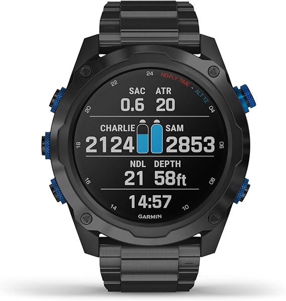 حزمة Garmin Descent Mk2i / Descent T1 ، كمبيوتر غوص صغير الحجم على شكل ساعة مع تكامل الهواء ، تدريب متعدد الرياضات / ميزات ذكية ، رمادي تيتانيوم. (010-02132-02)