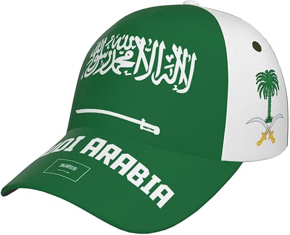 المملكة العربية السعودية علم بارد قبعة البيسبول السعودية 3D طباعة كاملة للجنسين قبعة قابلة للتعديل كرة القدم الوطنية القبعات