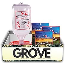 Hummingbird Feeder Plastic Bundle with 3X Sucrose Nectar 72oz Feeder with 2-in-1 Base for Feeding Hummingbirds at 8 Ports Gift Set (4 Items)