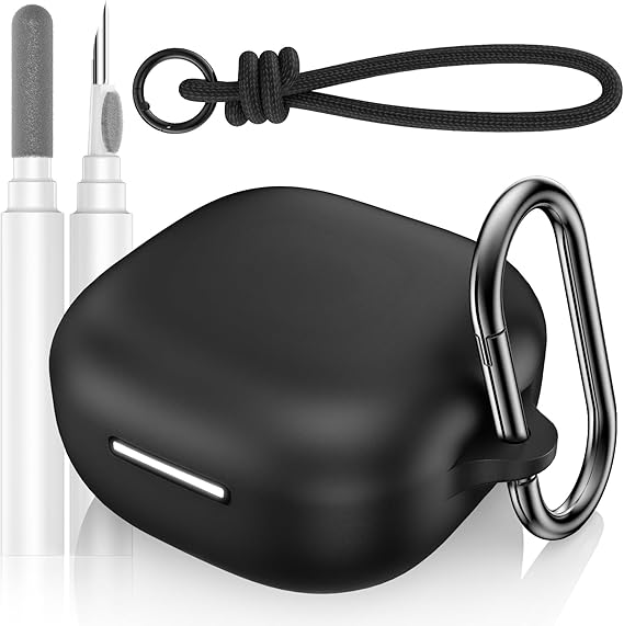 for Anker Soundcore P31i Case Cover, Soft Silicone Shockproof Protective Skin Case for Soundcore P31i Earbuds 2025 with Cleaner Kit, Keychain and Lanyard Accessories (Black)
