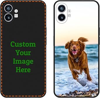 Custom Case Compatible with Nothing Phone 1/(1)/One, Photo Personalized Customized Multi Image Text Picture Name Design Shockproof Protective Black Soft Phone Cover Shell