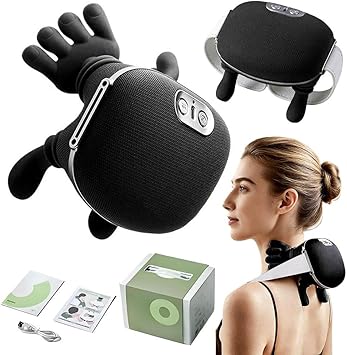 Neck Massager with Heat, Electric Shoulder Cervical Massage with Fingers for Pain Relief, Simulates a Real Palm Massage for Neck Back Shoulder, Ideal Valentine Birthday Gift for Family Friend