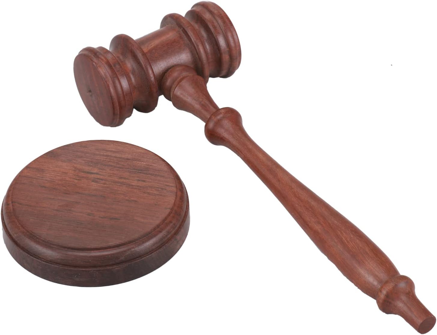 Gavel and Round Block - Solid Walnut - Made in USA